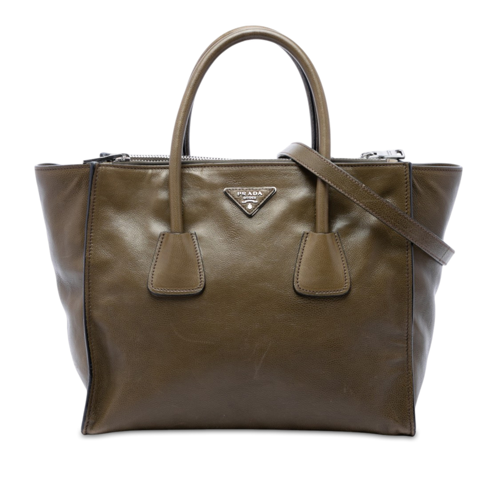 Pre-Loved Prada Vitello Daino Twin Pocket Double Handle Satchel